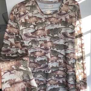 Mens Long Sleeve Fish Shirt